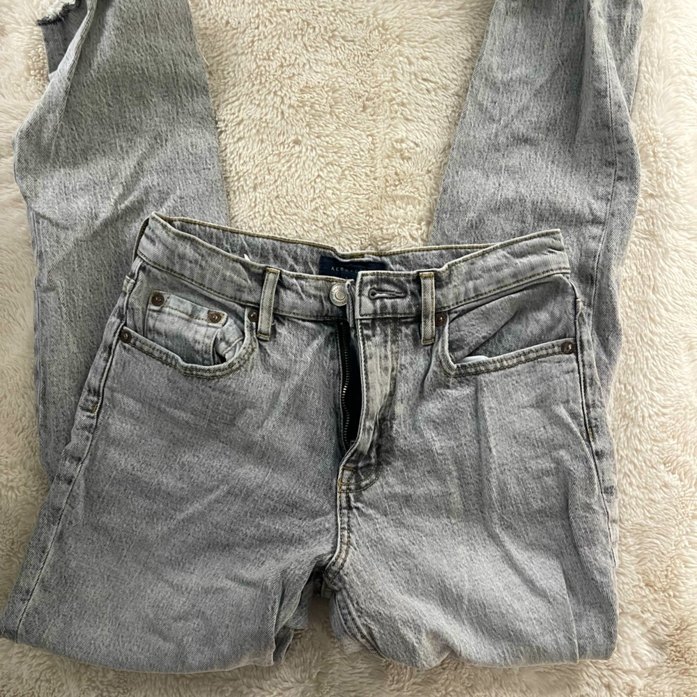 Grey jeans, comfy and somewhat baggy